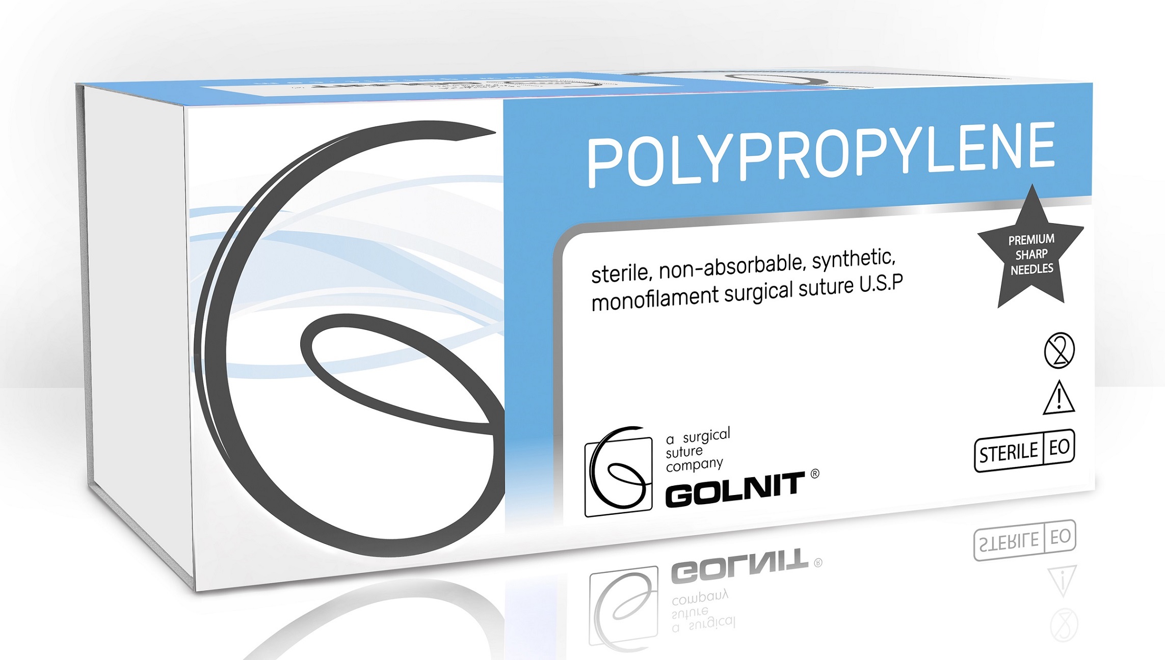 Поліпропілен шовний матеріал 90 см Розмір USP (EP) 4/0 (1,5) Голка: колюча 26 мм 1/2 кола Двох-голкова